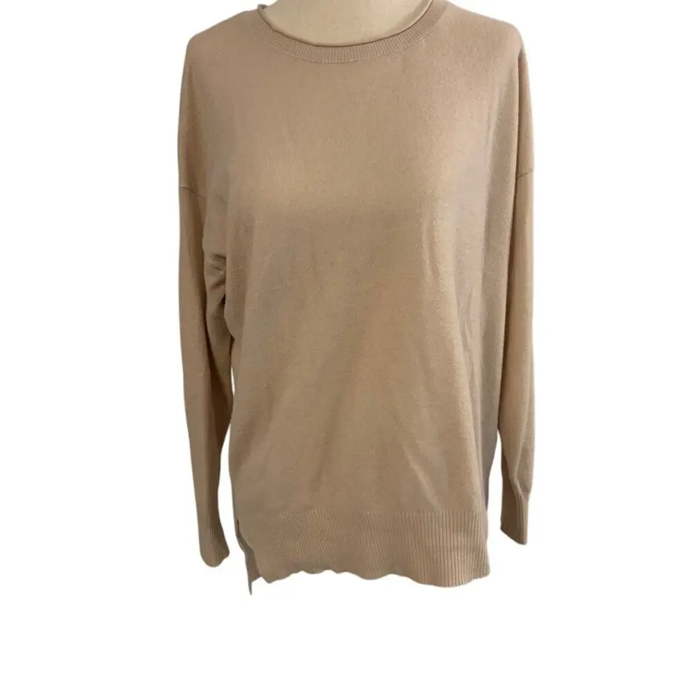 Mahina Blush Pink Sweater Womens Small Hi Low Hem Lightweight Knit Pullover